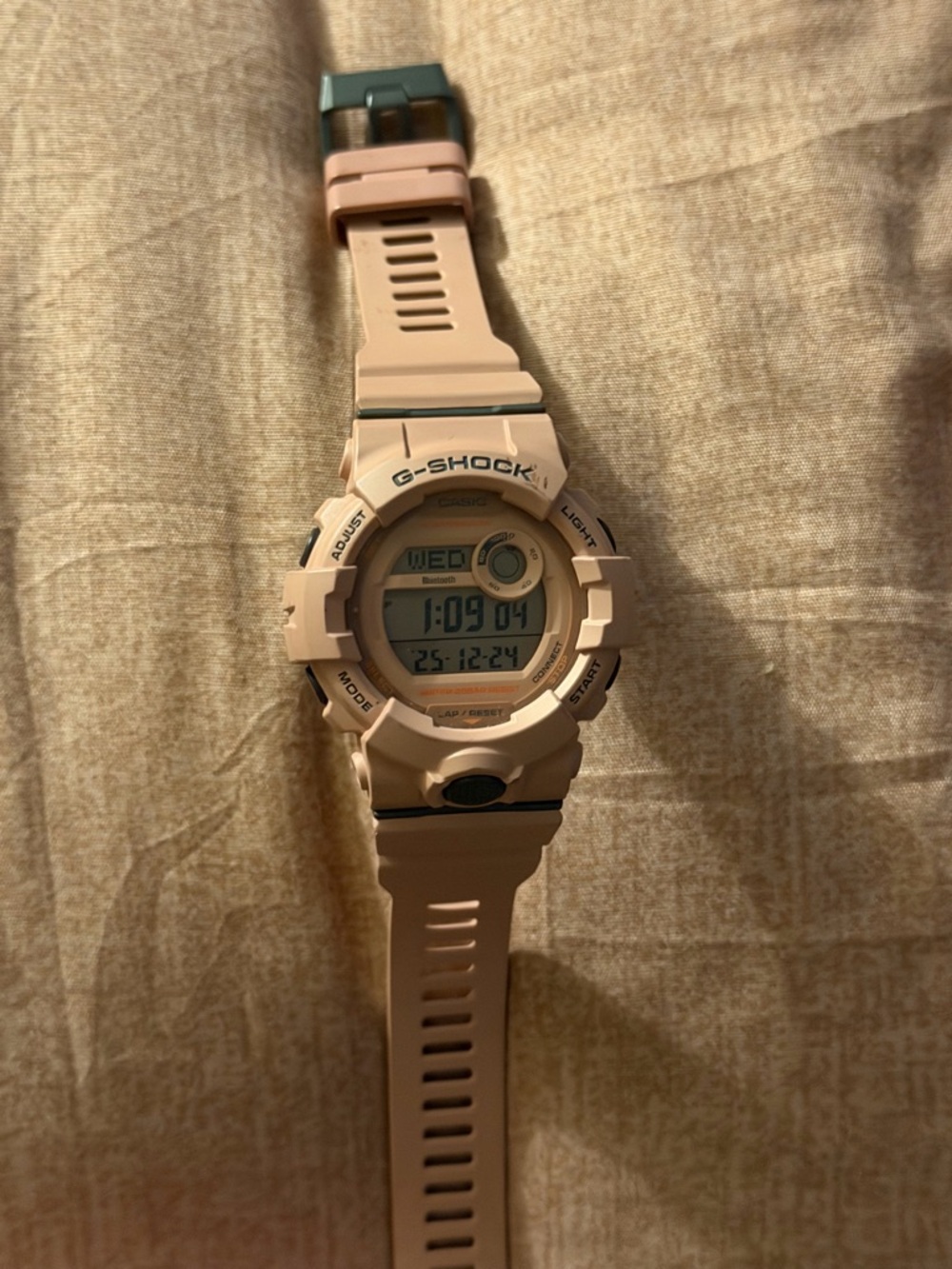 G-Shock Digital Watch in Pale Pink with Gray Buckle